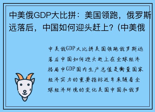 中美俄GDP大比拼：美国领跑，俄罗斯远落后，中国如何迎头赶上？(中美俄gdp2020)