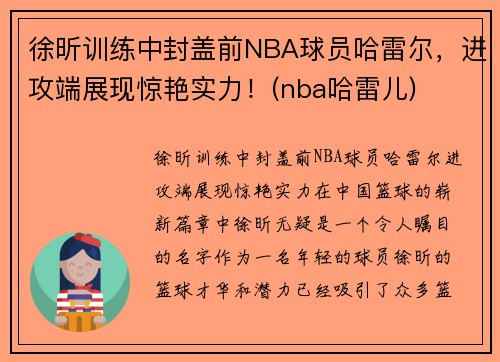 徐昕训练中封盖前NBA球员哈雷尔，进攻端展现惊艳实力！(nba哈雷儿)